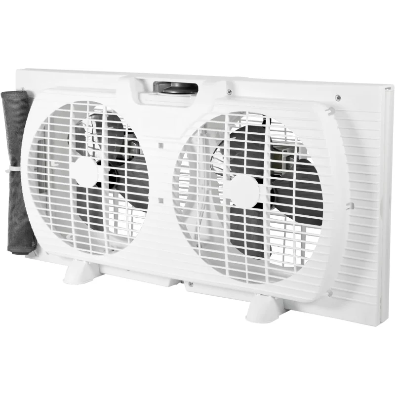 

Window Fan for Bedroom, 9 inch 3 Speed Dual Fans with Auto-Locking Expanders, Window Exhaust Fan, Removeable Bug Sc