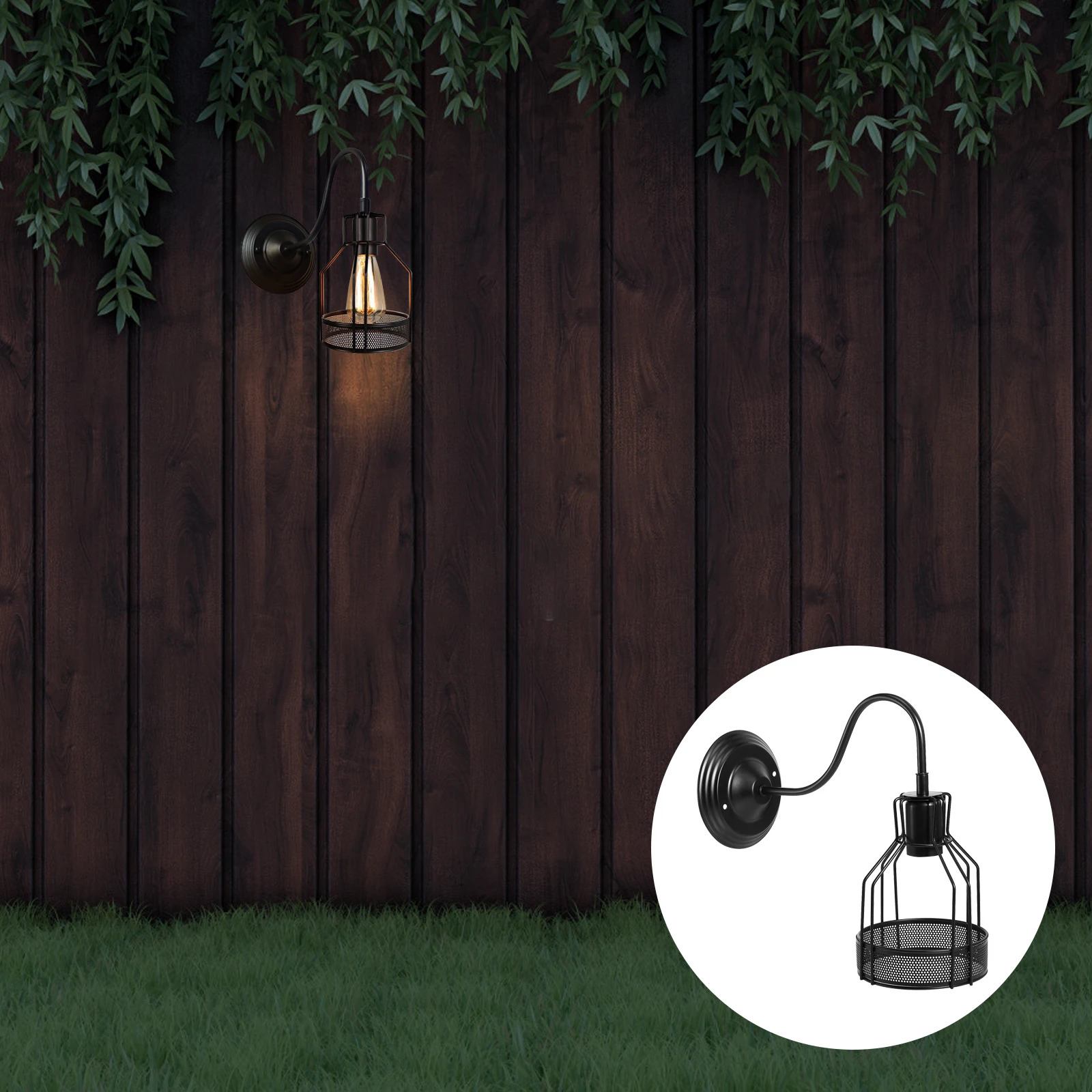 Rustic Wall Lamp Solar Powered Waterproof LED Garden Light Iron Outdoor Decor Yard Atmosphere Lighting Solution