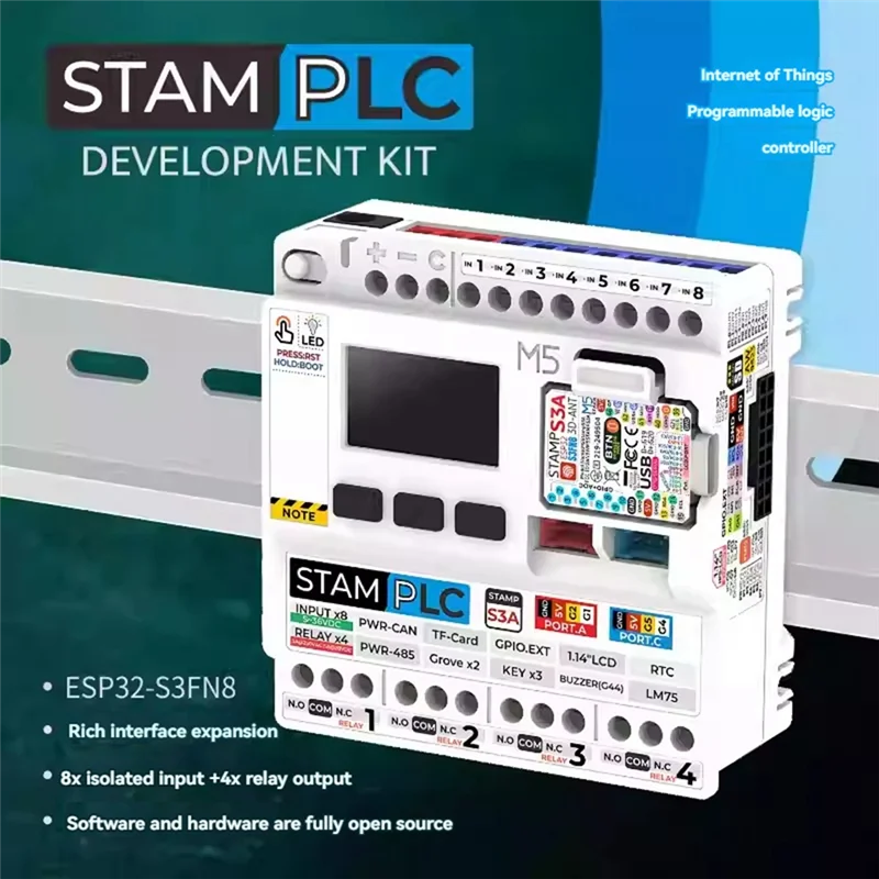 Controlador Stamplc Controlador Lógico Programável Iot Controlador Stamplc Com M5stamps3-N34R