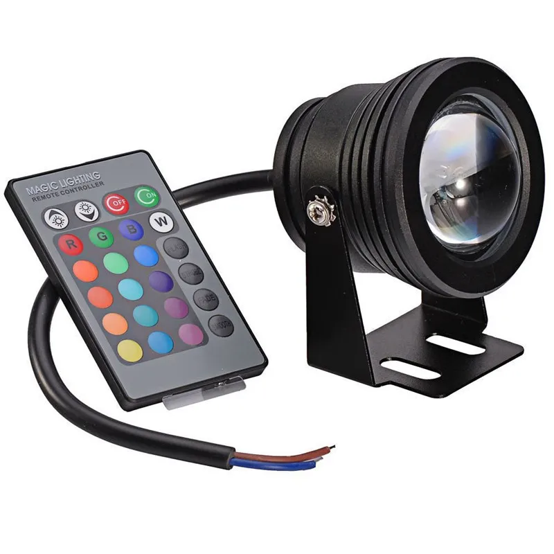 

LED Underwater Lights RGB 10W DC12V 1000LM Swimming Pool Fountain Light With Remote Control Waterproof IP68