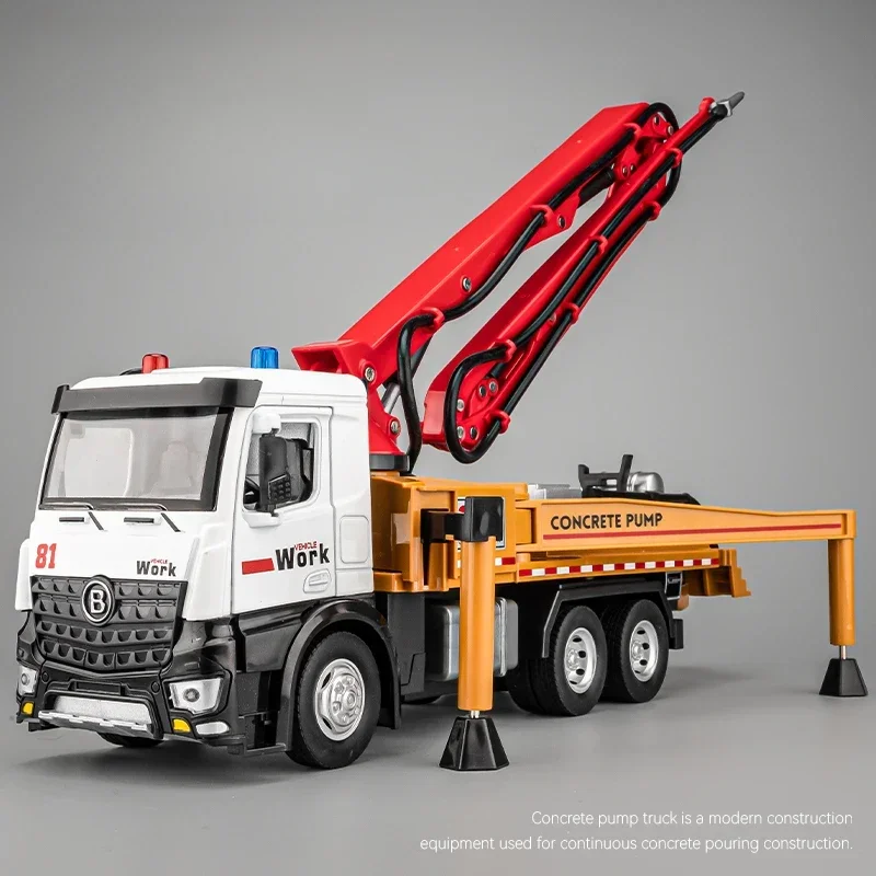 Cement Dump Truck Model Diecast Engineering Vehicle Simulation 1/24 Toy for Children Boy Gift Collection Miniature Voiture