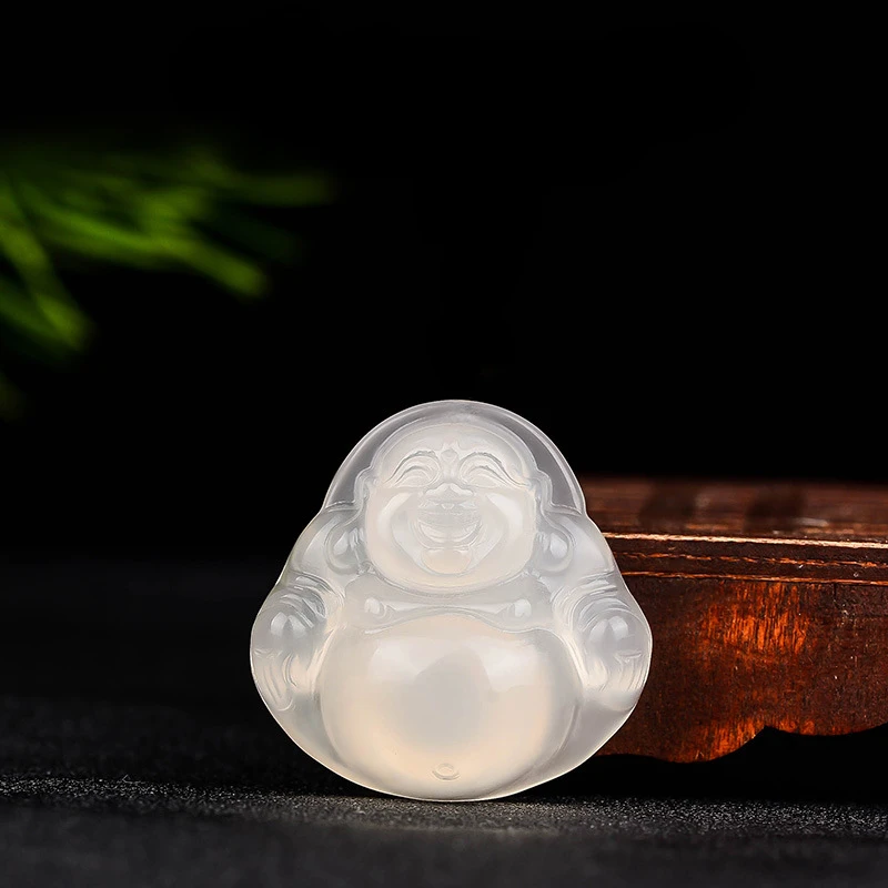 Agate Laughing Buddha Pendant Salt Source Maitreya Buddha