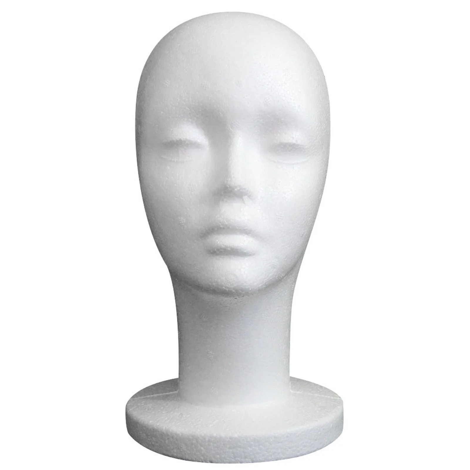 

Female Styrofoam Mannequin Manikin Head Model Foam Wig Hair Glasses Display