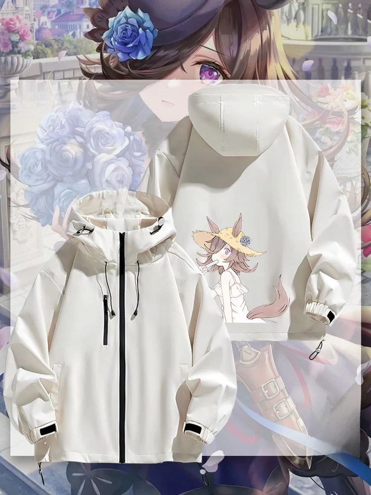 

Anime Girl Cosplay Hooded Jaet ex Outerwear Waterproof Polyester Spring Autumn Winter Youth Faion Zipper Closure
