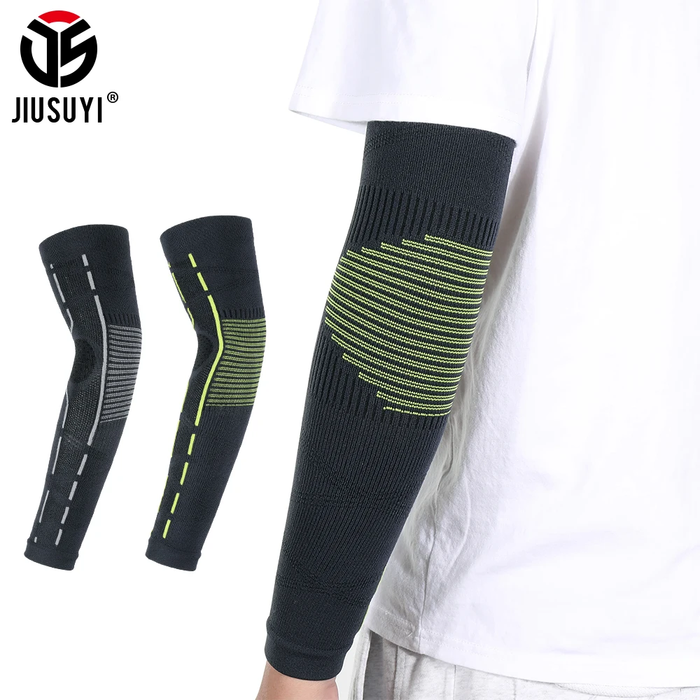 Mangas de brazo antiquemaduras para hombre y mujer, brazaletes de protección solar para correr, Fitness, baloncesto, Codera, calentador de manos