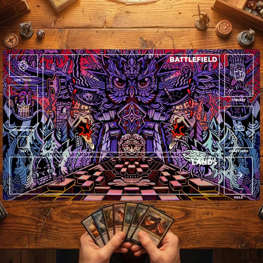 Dungeon Demon Castle Magic Card Battle Mat TCG Playmat Anti-Slip Base Gathering Gaming Mat Board Game Mat for TCG