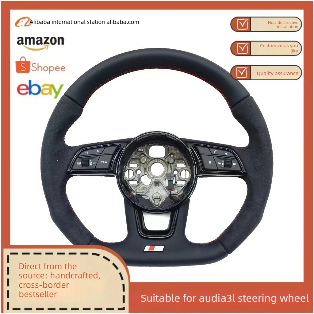 Suitable for Audi S Standard A3L Half Flip Red Line Steering Wheel (No Airbag) Audi A3L