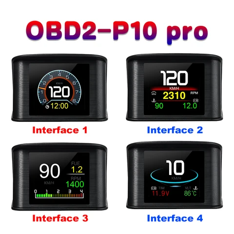 Автомобильный цифровой спидометр HD P13 OBD2, GPS-дисплей с индикатором показаний приборов, скорости, оборотов в минуту, температуры, напряжения