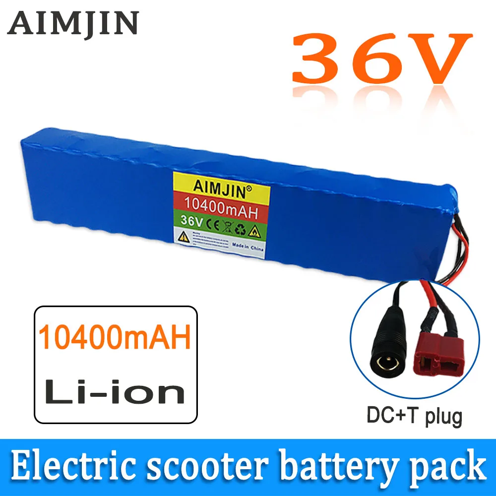 

18650 36V 10400mAh BMS Li-ion Battery Pack 10S4P 500W High Power Modified Bicycle Scooter Electric Vehicle with charger