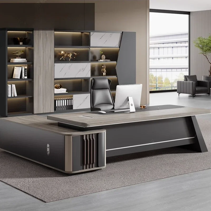 

Designer Modern Luxury Office Desk Asthetic Large Standing Computer Desks Manager Organizer L Shaped Scrivania Furniture