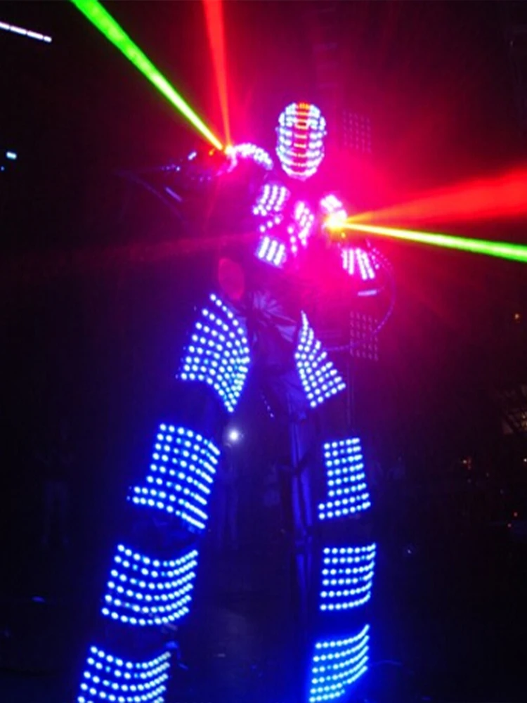 Luminous Costumes LED Clothing Glowing Stilts Walker Dance Suit Creative Performance Props LED Lighting Robot Costumes