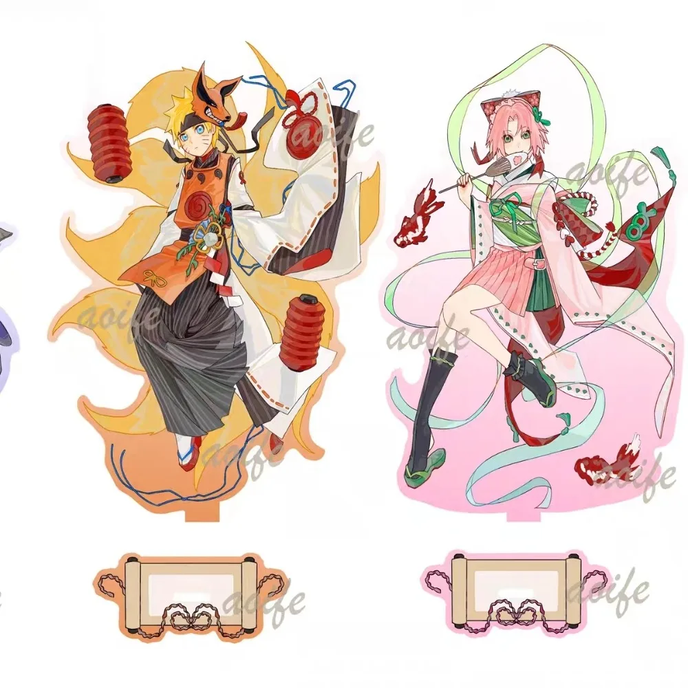 

NARUTO Acrylic Stand Figure Uchiha Sasuke Uzumaki Naruto Peripherals Decoration High Definition Cute Standing Plates Ornament