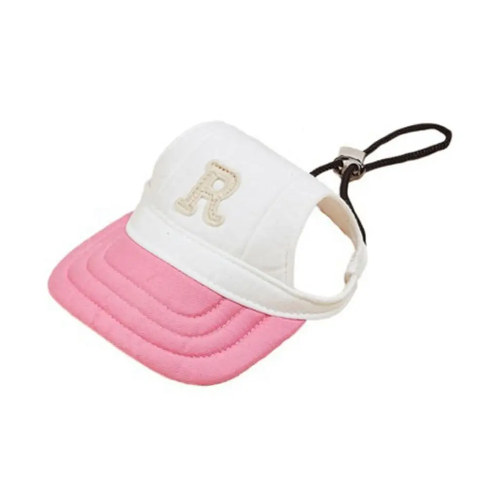 

Fashion Embroidered Dog Sport Letter Cap Adjustable with Ear Holes Dog Sun Hat Breathable Pet Baseball Cap Travel