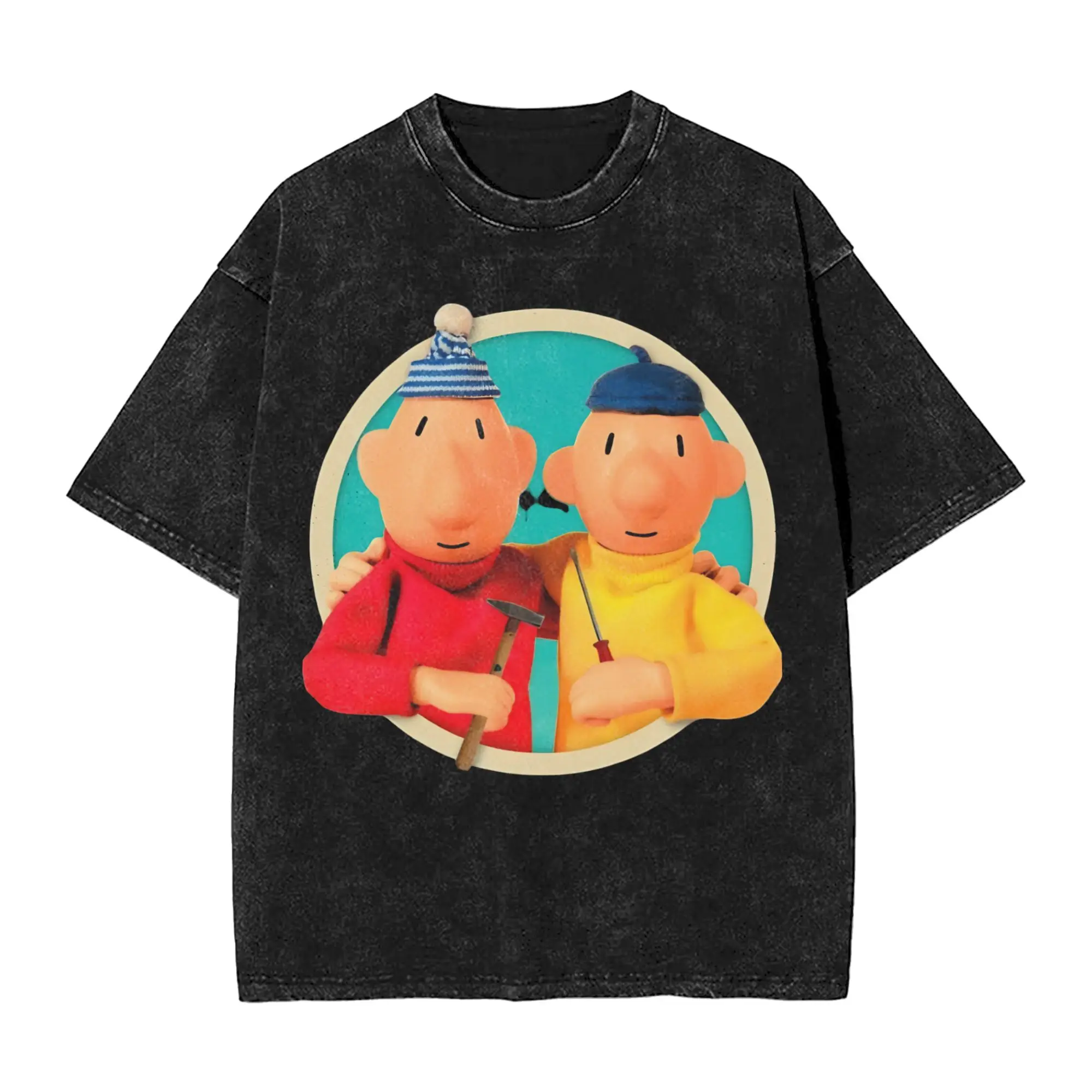 Pat and Mat Cartoon T-Shirt  Fashion T Shirts Short Sleeves Aesthetic Tshirt Summer Cotton Comfortable Oversized Tees