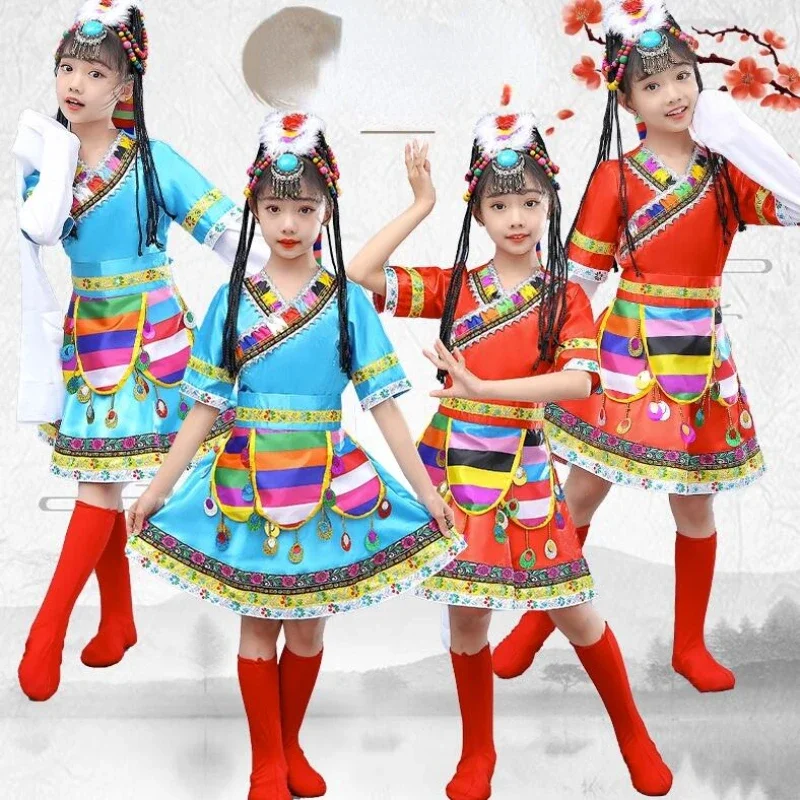 

Miao Dance Performances Dress Chinese Folk Hmong Costume Perform Dance Wear Water Sleeve Miao Minority Dance Classical Dress