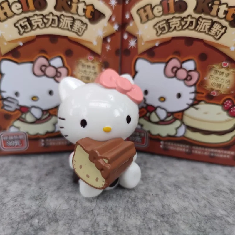 Sanrio Gashapon Capsule Toy Hello Kitty Cartoon Characters Figures Chocolate Cake Afternoon Tea Doll Toy Model Decoration Gifts