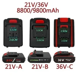 21V lithium battery, 36V lithium battery, 9800mAh, 18650 universal battery for electric tools, electric screwdriver and drill,