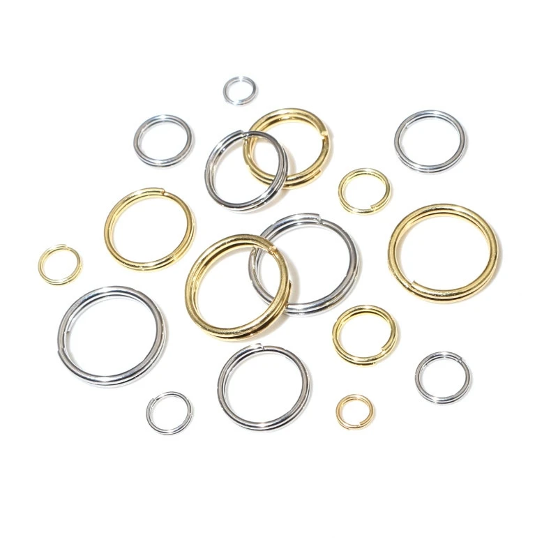 100 Stück/Lot 4-10mm Edelstahl-Spaltringe, offene Doppelschlaufen-Verbindungsringe für DIY-Bastelarbeiten und Schmuckherstellung – Detail 3