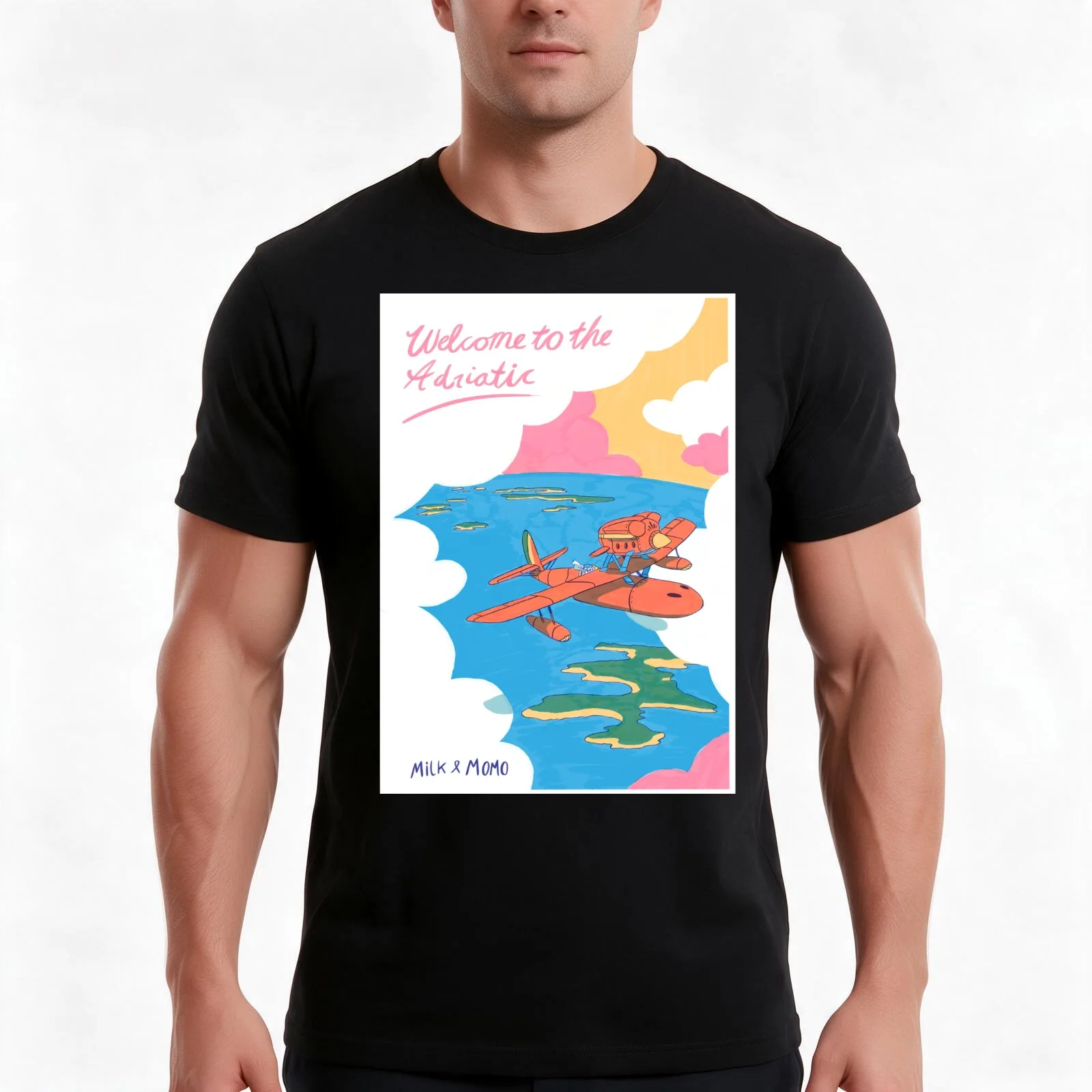 Welcome from the Adriatic T-Shirt, Summer Casual Cotton Tee, Oversized Streetwear Tops, Vintage Graphic Print, Unisex Men Women