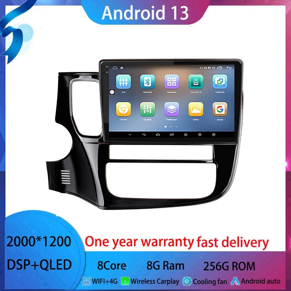 

For Mitsubishi Outlander 3 2018-2021 android 13 Car Radio Multimedia Video Player Android tablet No 2din dvd QLED 4G BT wifi