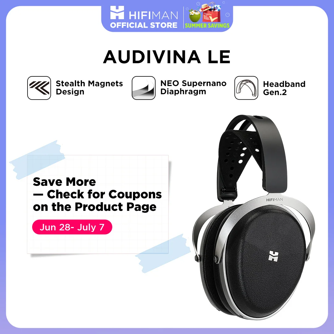 HIFIMAN AUDIVINA LE Stealth Magnet Over-Ear-Planar-Magnet-HiFi-Kopfhörer in voller Größe