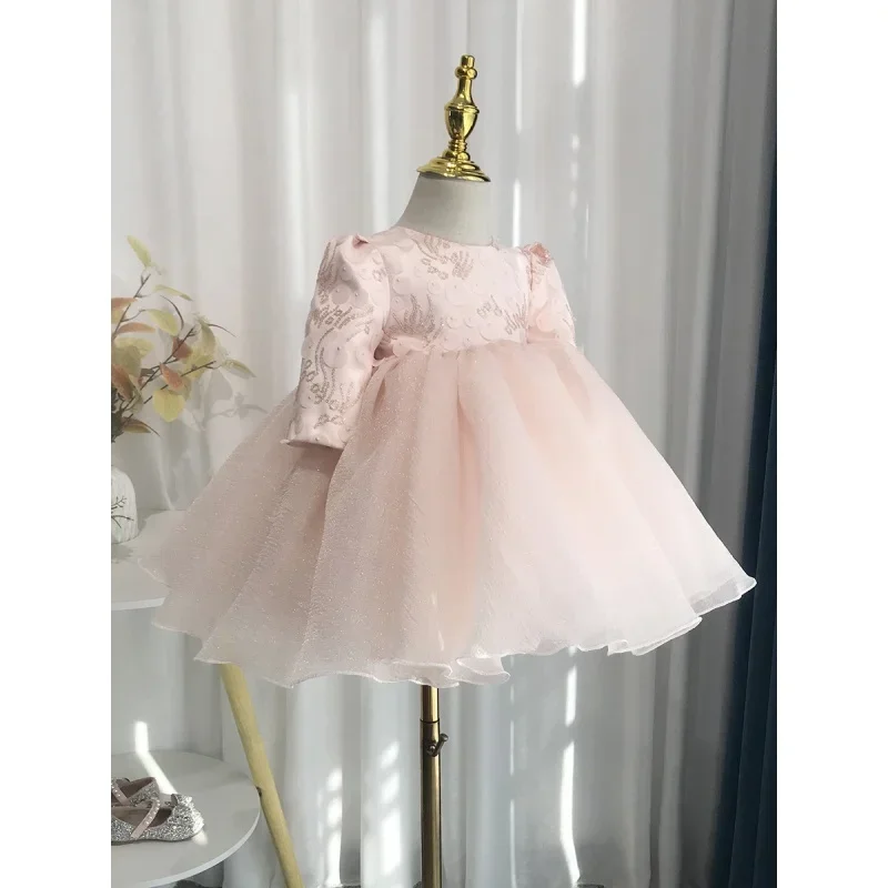 High-End For One Year Old Women'S Korean- Baby Birthday Wedding Western Style Flower Girl Princess Dress T