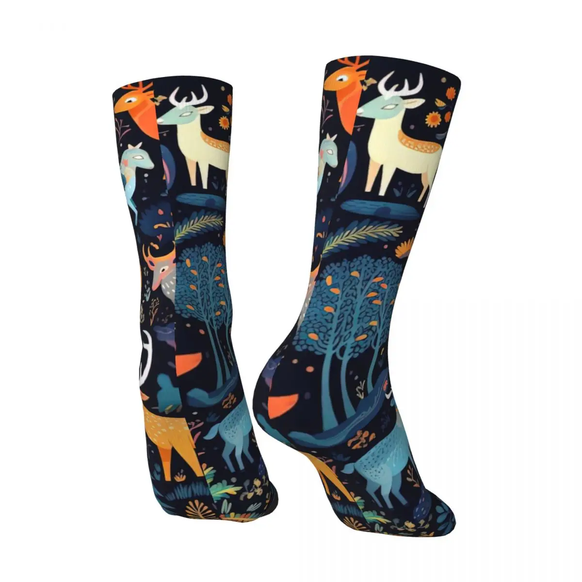 Close-Up Of A Group Of Animals In The Forest Socks for Women Men Unisex Funny Happy Socks Novelty Street Style Crazy Sock