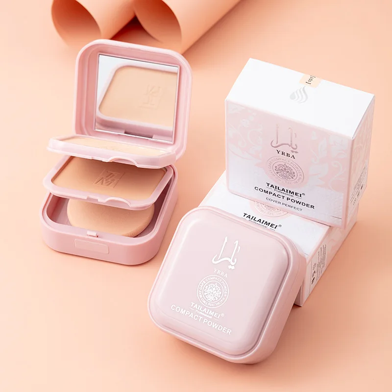 TLM – gâteau en poudre nacrée Double couche, 32g, correcteur longue durée à commande d'huile, maquillage éclaircissant