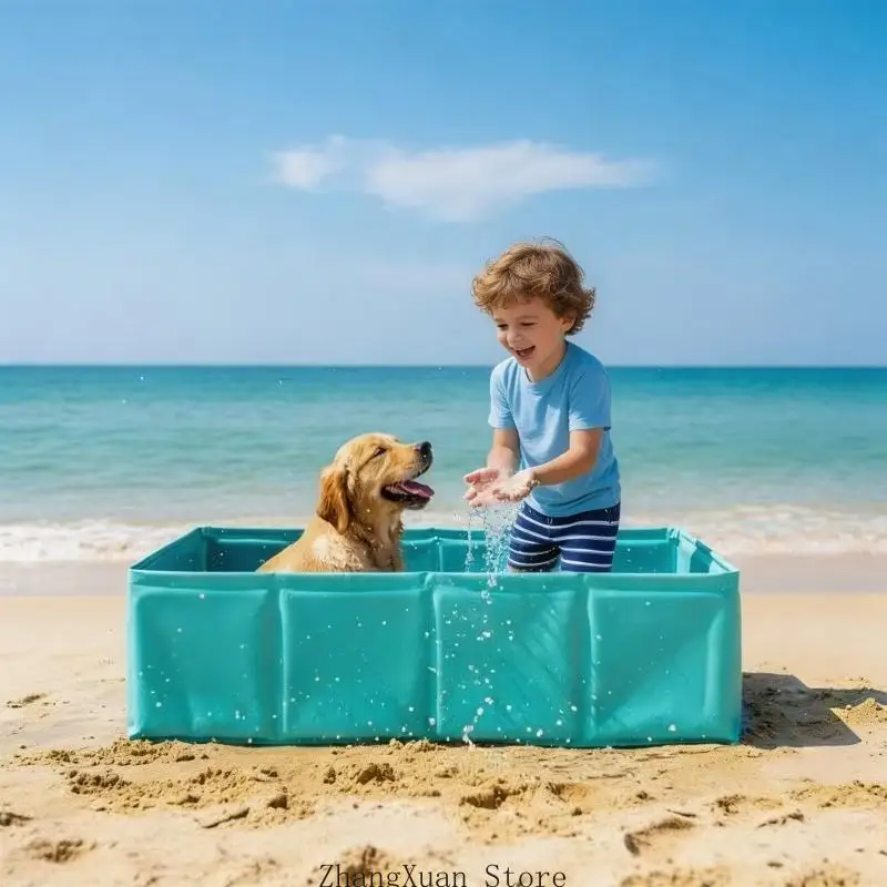 Faltbarer Hundewaschpool, auslaufsicher, dickes PVC, Schnellablassventile, Reisebadewanne, 3 x – Detail 2