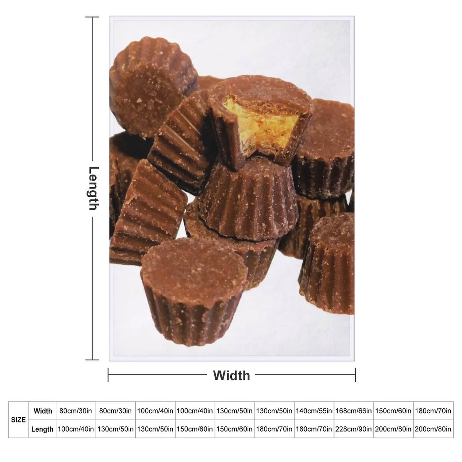 Mini Chocolate and Peanut Butter Treats Throw Blanket Cute Sofa Quilt cosplay anime Loose Decoratives Flannel Blankets