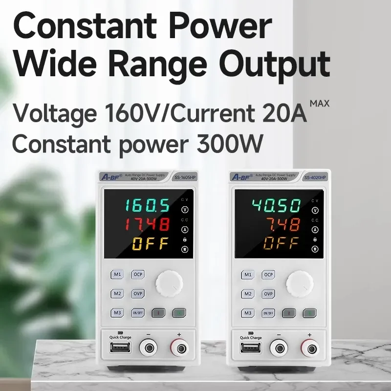 A-BF Lab DC Power Supply Unit Adjustable 40V 20A 300W Four-Digit Display Mini Power Regulator Memory Function Bench Source