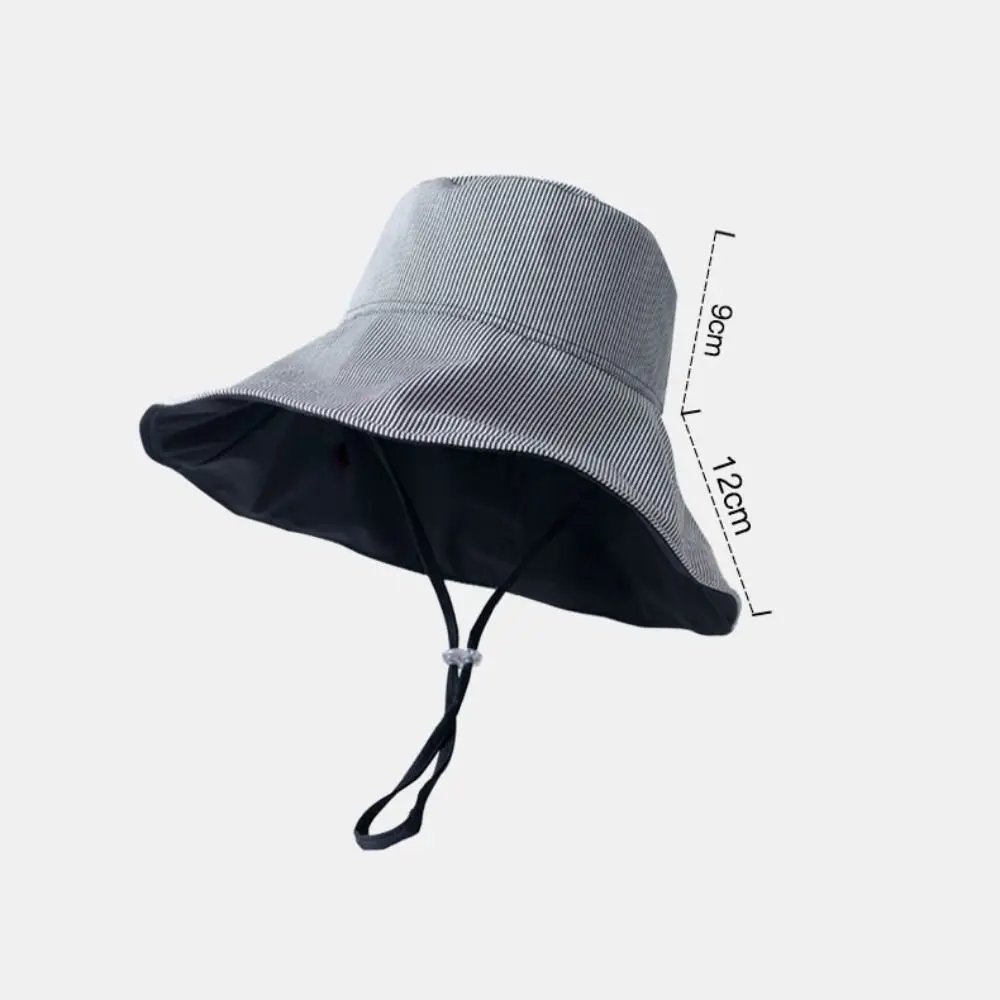 قبعة شمس على الوجهين قابلة للطي ، واقي حبل مقاوم للرياح ، قبعة الصيادين ، قبعة السفر ، واقي من الشمس ، جديد