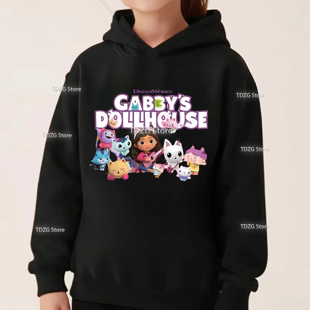 Gabbys بيت الدمية هوديي الأطفال الخريف جديد الاطفال معاطف طويلة الأكمام الفتيان Gabbys القطط البلوز الفتيات ملابس كاجوال الشتاء #6