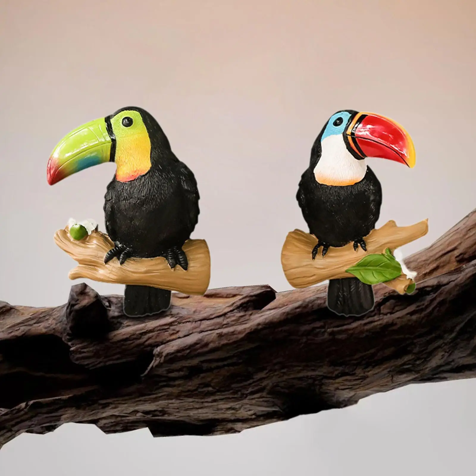 

2 Pieces Parrot Tree Hugger Ornament Hanging Garden Statue Art Crafts Wall Tree Decor for Outside Porch Housewarming Gift