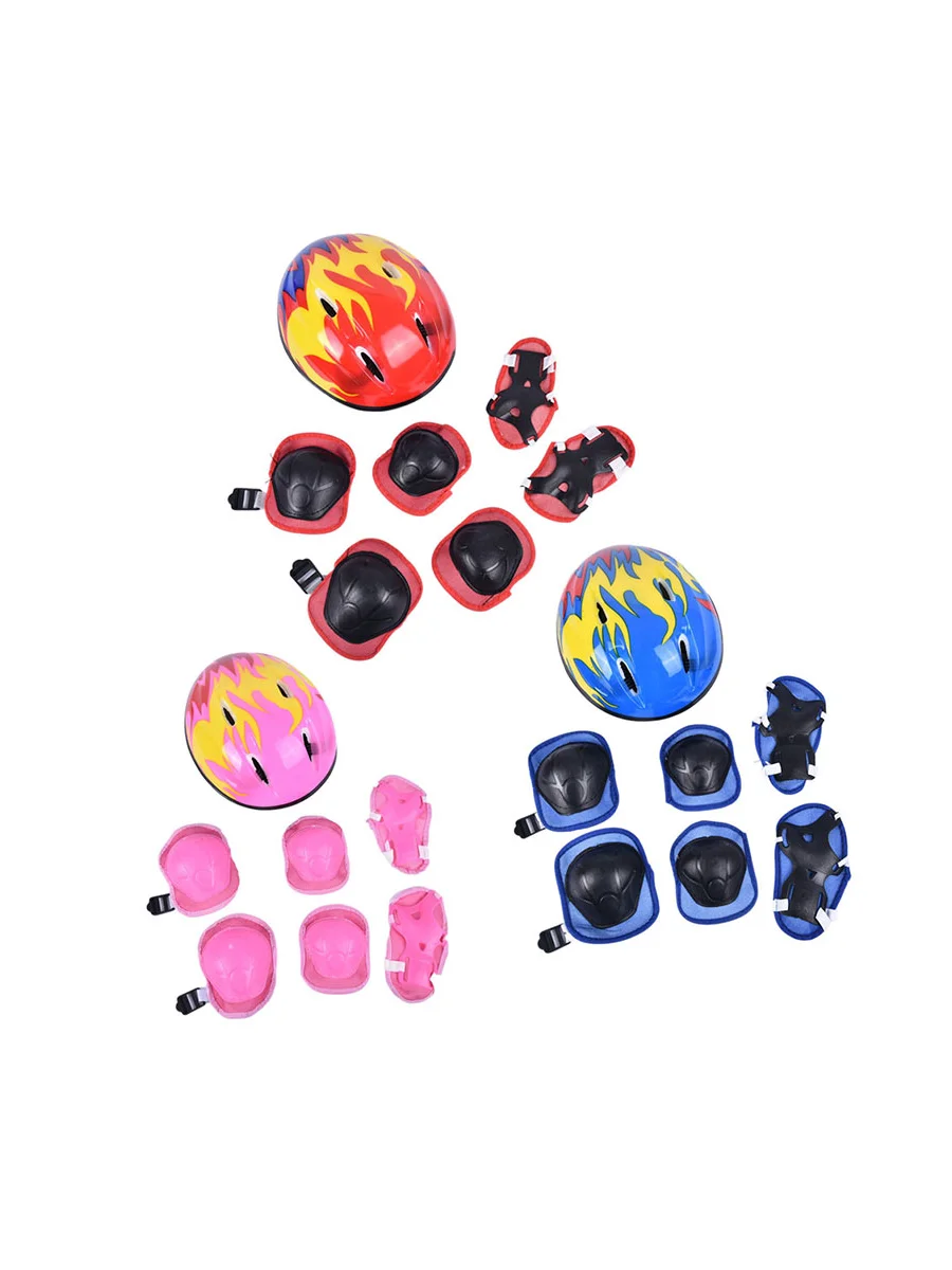 AliExpress NONE Children's Sports Bicycle Helmet Riding Balance Sliding Bike Hat Protective Set 7-piece Equipment