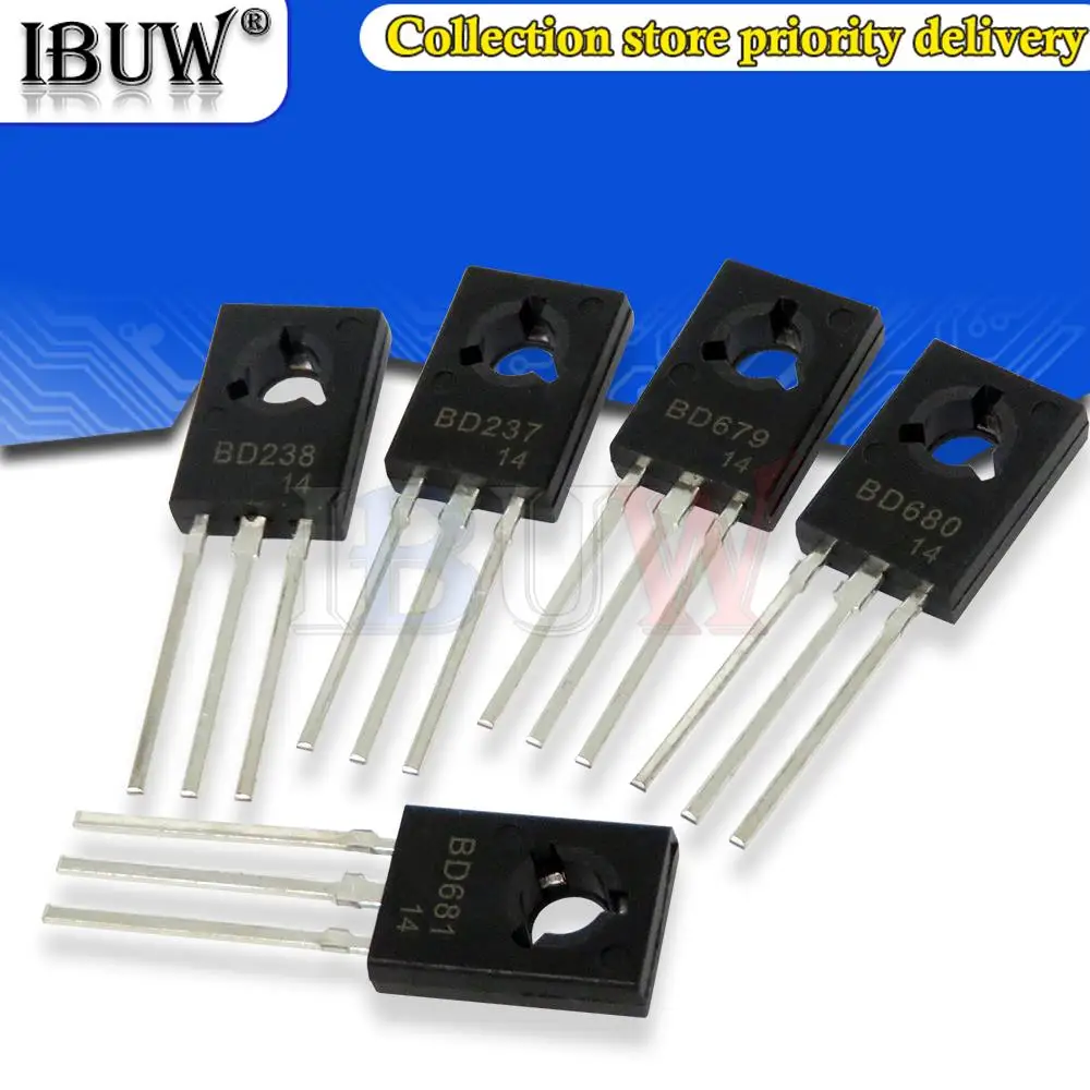 10pcs BD237 BD679 BD680 BD681 BD682 TO-126 BD238 BD677 BD678 BD875 BD435 BD436 BD441 BD442 TO126 Transistor