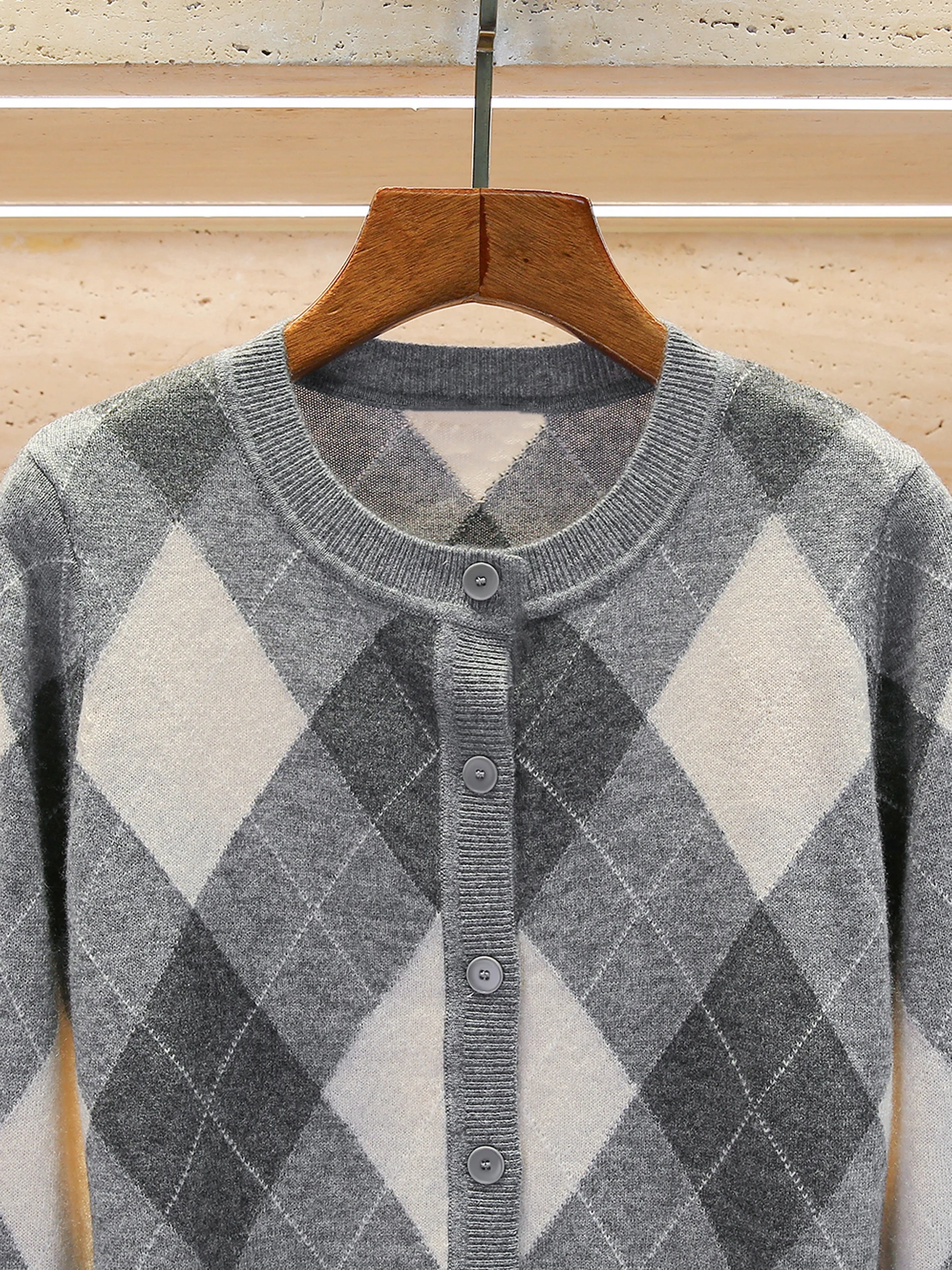 S Home South Oil haut de gamme femmes décontracté polyvalent tricoté pull manteau diamant motif Long Sve rond Ne ort Sle