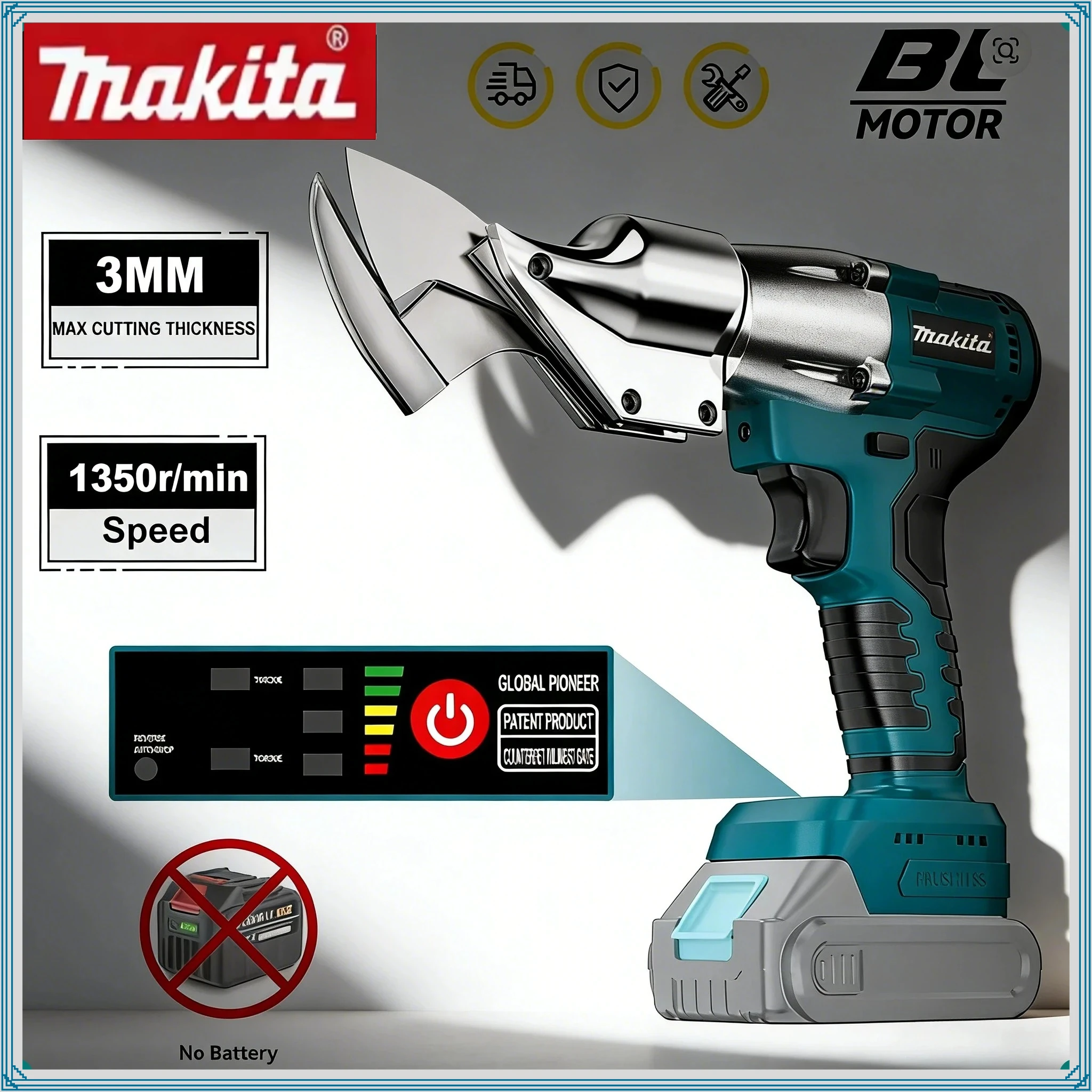 

Makita 18V Cordless Brushless Electric Metal Shears Professional Sheet Metal Cutting Scissors Cutter Power Tool