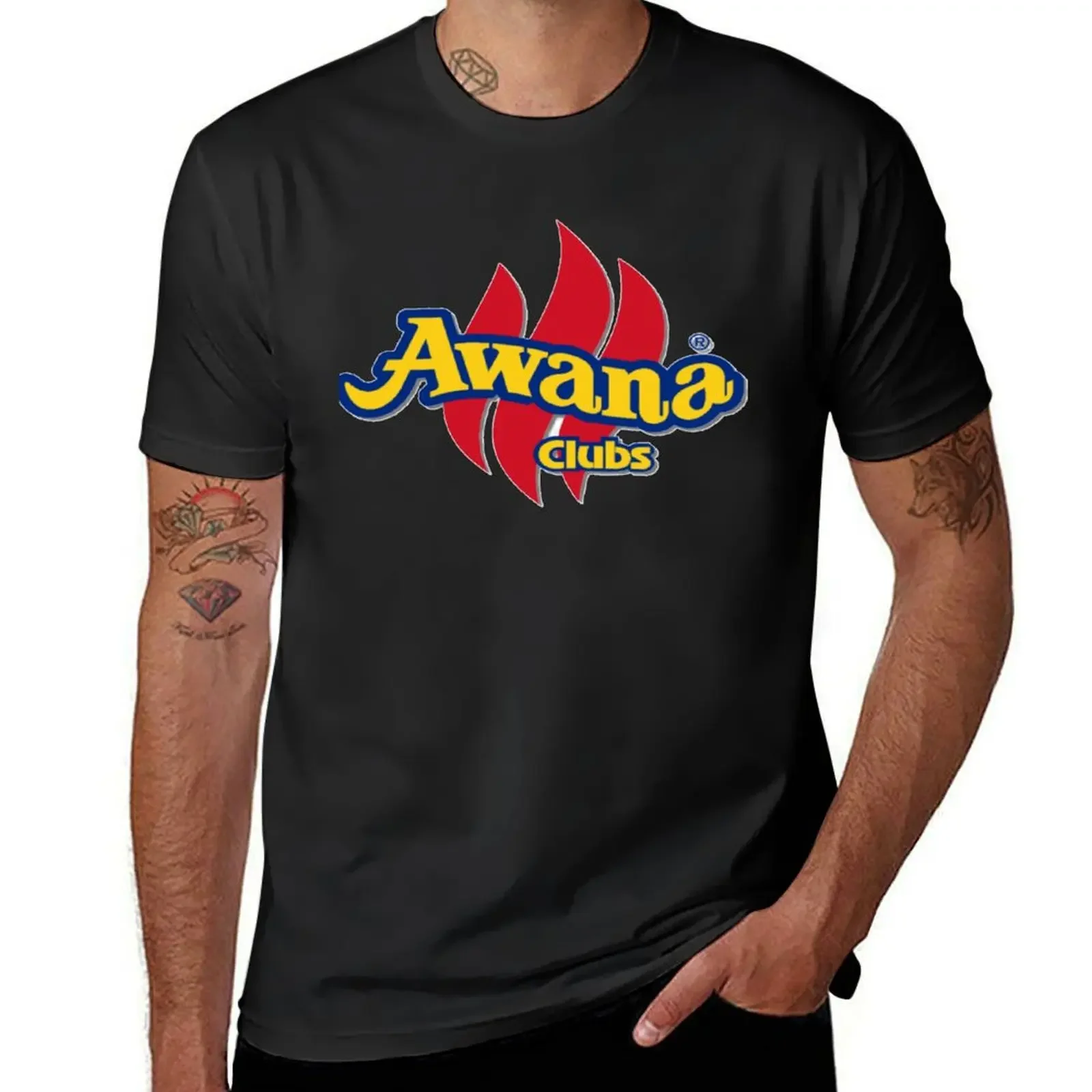 Vintage-Awana T-Shirt tops kawaii clothes boys whites vintage graphic tee Men's t shirts