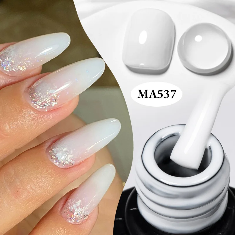 MEET ACROSS 7ml Moonnight blanc Gel ongles Polsih printemps été populaire translucide gelée Gel ongles tremper UV Gel Nail Art