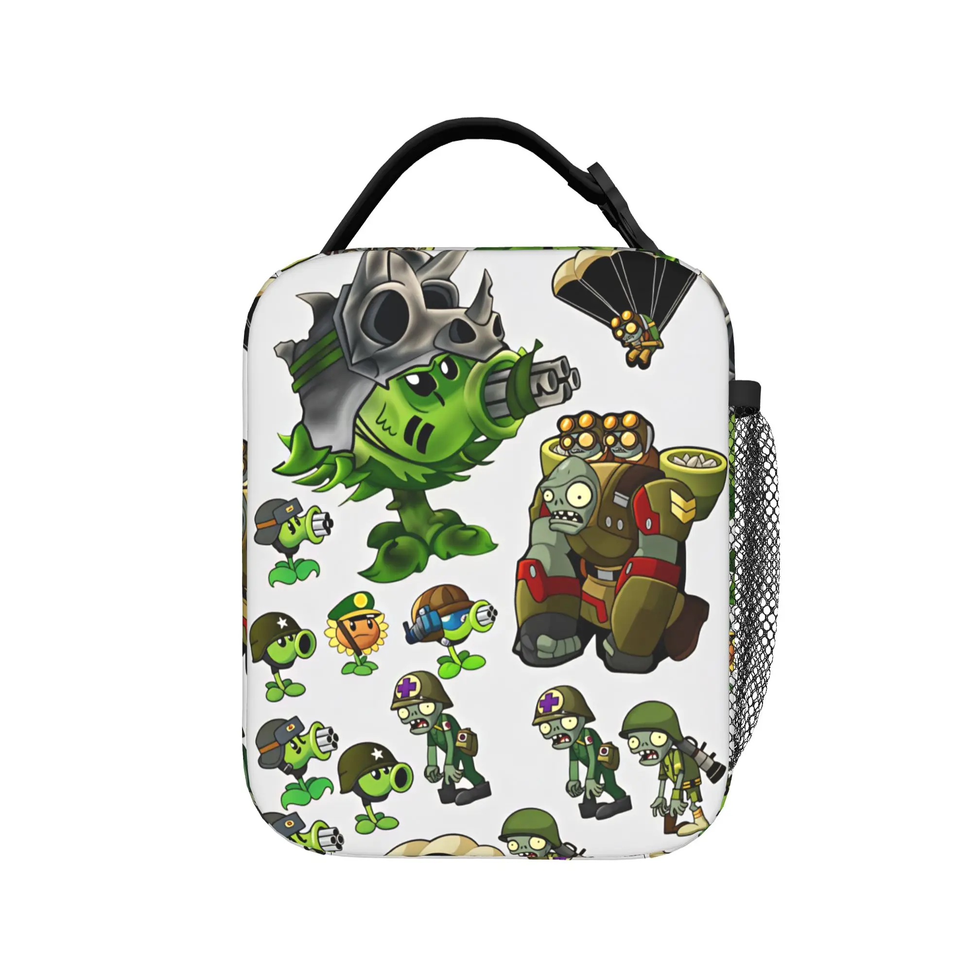 Plants Vs Zombies Military Theme Lunch Bag Office Lunch Box For Adult Thermal Lunch Bags Waterproof Portable Zipper Cooler Bag