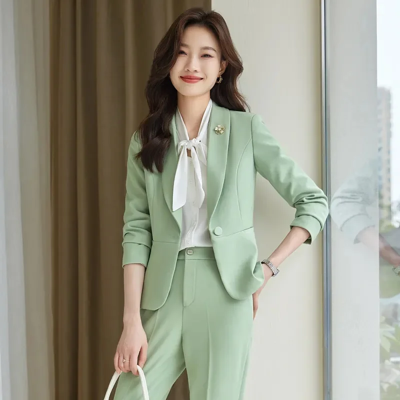

Women's Sets Two 2 Pieces Sale Casual Pocket Single Button Blazer Jackets& High Elastic Waist OL Workwear Wide Leg Pant Suits