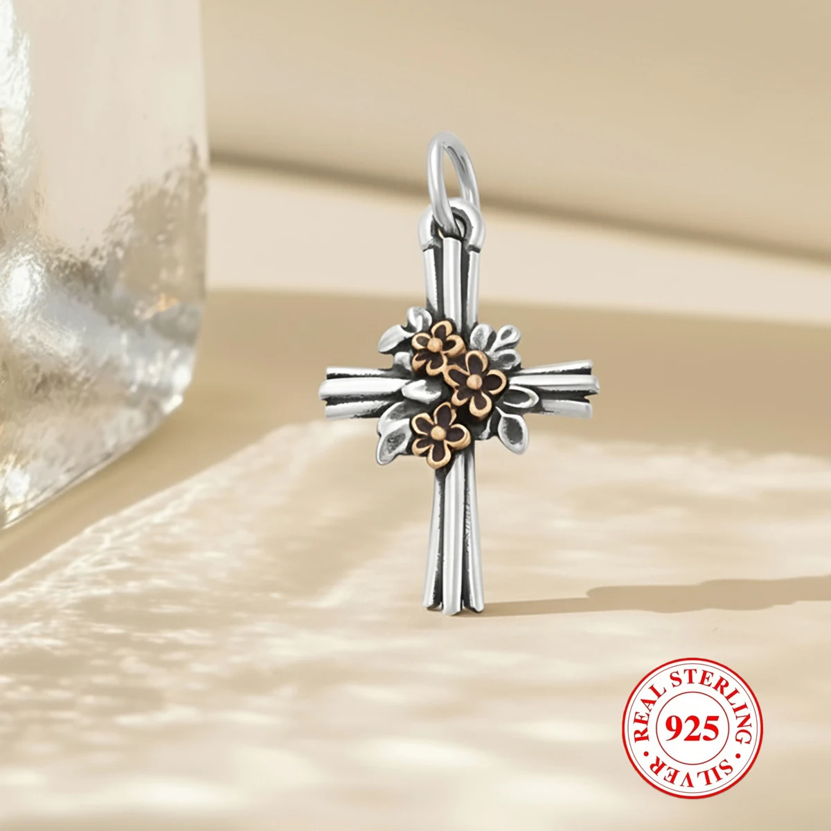 1 قطعة قلادة متقاطعة من الفضة الإسترليني S925 ، قلادة ذاتية الصنع ، قلادة ذاتية الصنع على الطراز الفريد والرجعي ، لتزيين اليومية والحفلات والولائم #1