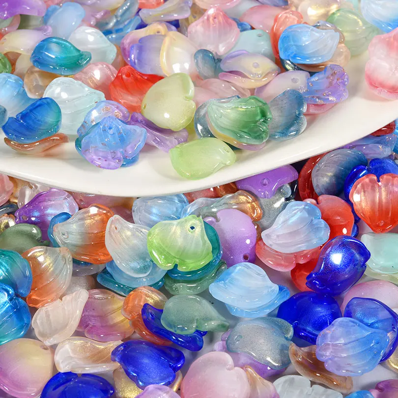 

10/30/50pcs/Lot Creative Wood Hibiscus Glass Petal Pendant New Diy Jewelry Accessories Bracelet Hairpin Headpiece Material Bulk