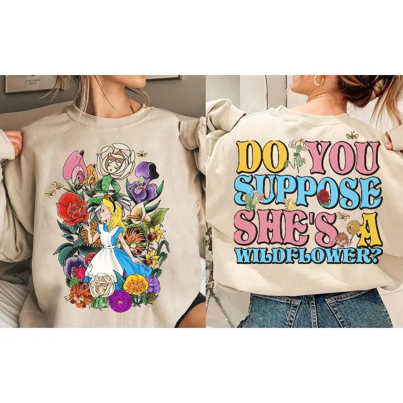 Sudadera con capucha de Disney Groovy Alice's Adventures in Wonderland adecuada tanto para hombres como para mujeres en otoño e invierno ropa casual de calle