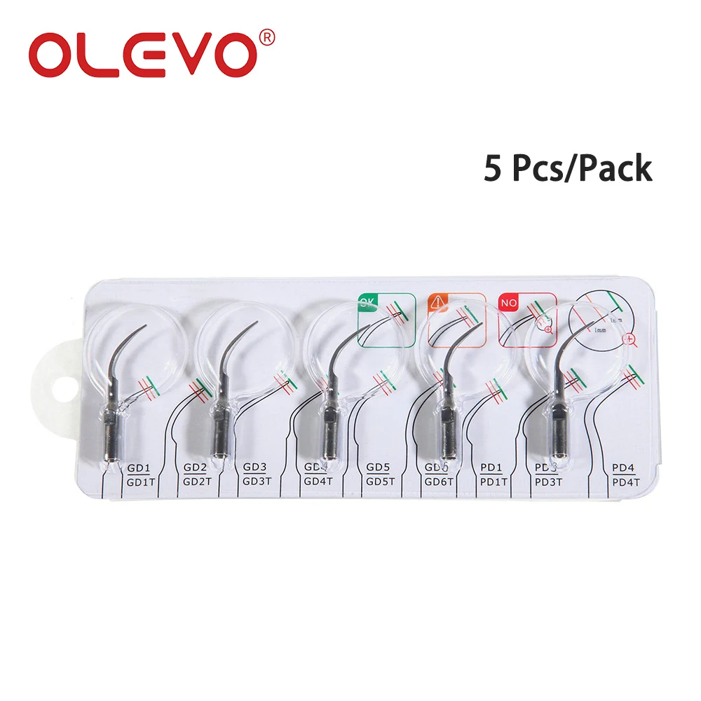 Olevo 5 Stks/pak Ultrasone Tandheelkundige Scaler Tips Schalen Perio Gd Tip Geschikt Voor Satelec Dte Handpiece Endodontics Parodontics Tools