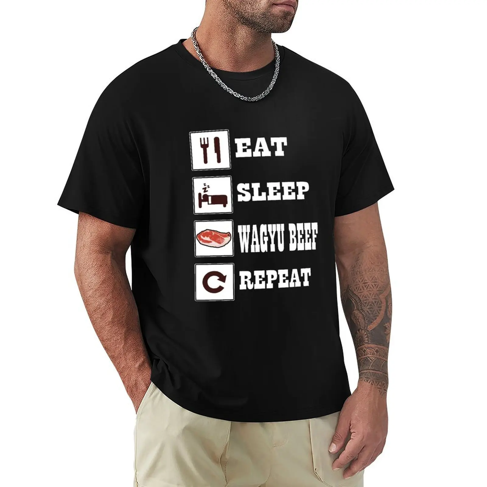 Wagyu Beef Steak BBQ Enthusiast Grill Meat Barbecue T-Shirt Holiday Party T-Shirt for Men