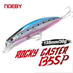 Noeby Fishing Lures Suspending Minnow 135mm 30g Swimbait Wobblers Jerkbait Artificial Hard Bait for Bass Pike Fishing Lure