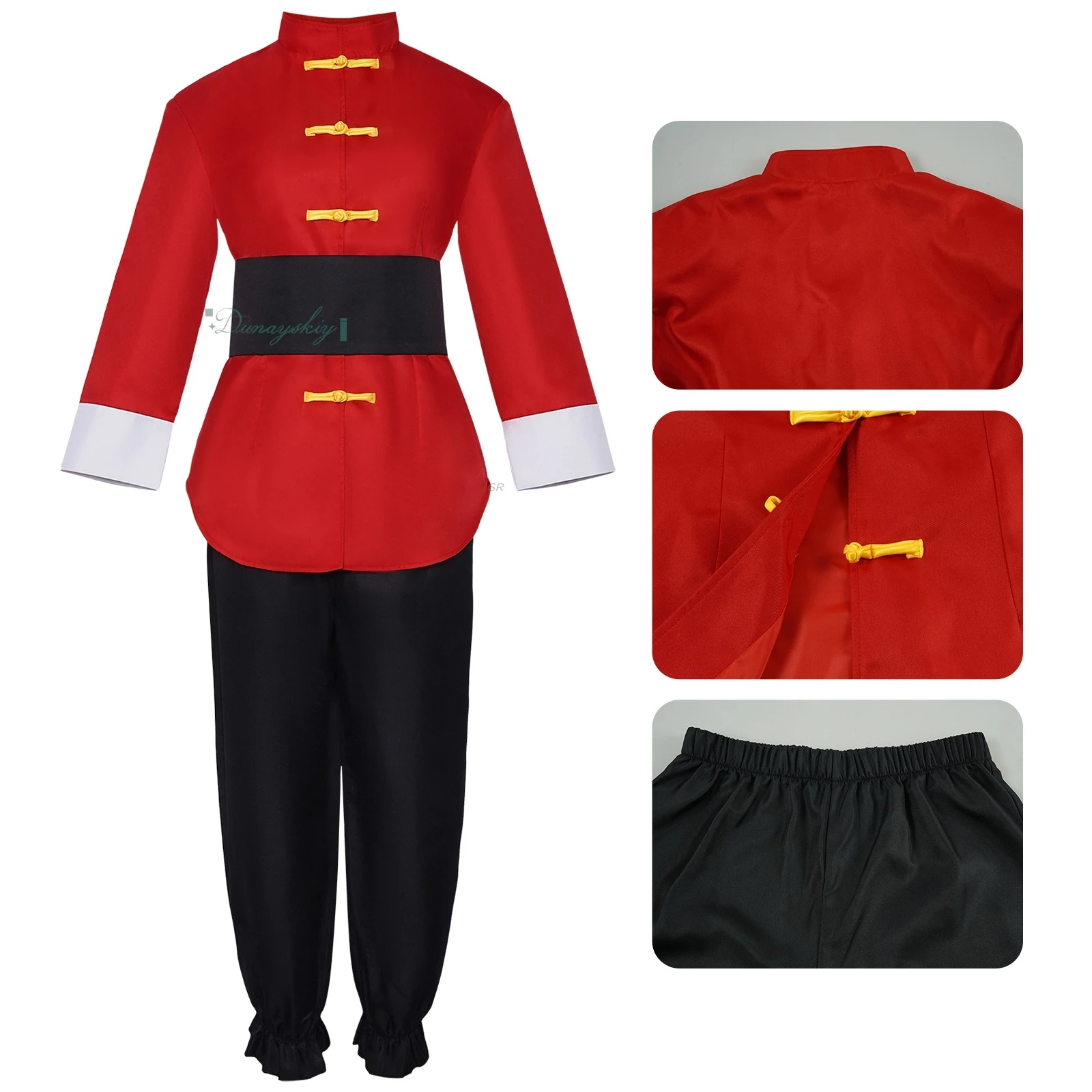 Anime Ranma 1/2 Ranma Akane Cosplay Kostüm Chinesischen Stil Rote Uniform für Männer Frauen Halloween Karneval Party Rolle Spielen