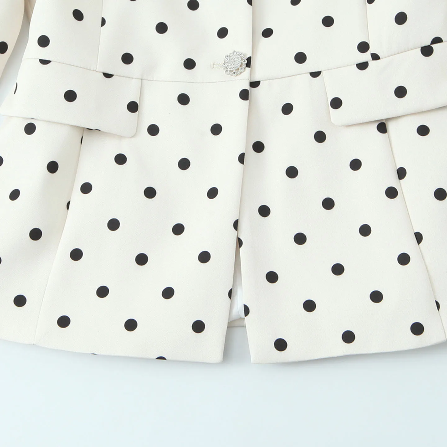 2025 Autumn New Arrival Women's Faion Personali Bla Polka Dot Wide oulder Suit Jaet Commute Sle Long Sve round...